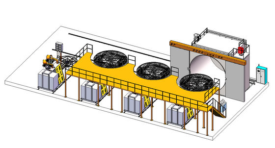 مكوك آلة Rotomolding فرن متحرك 3000mm